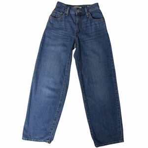 Levi’s Premium Baggy Dad Jeans Mid Rise Blue Denim Big E White Patch Sz 23